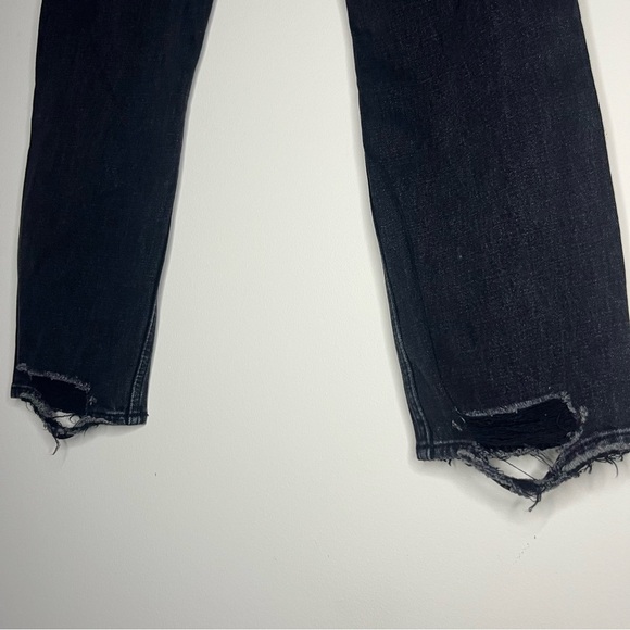 A+F The Ankle Straight Ultra High Rise Distressed Minimalist Goth Edgy Jeans - Picture 10 of 11
